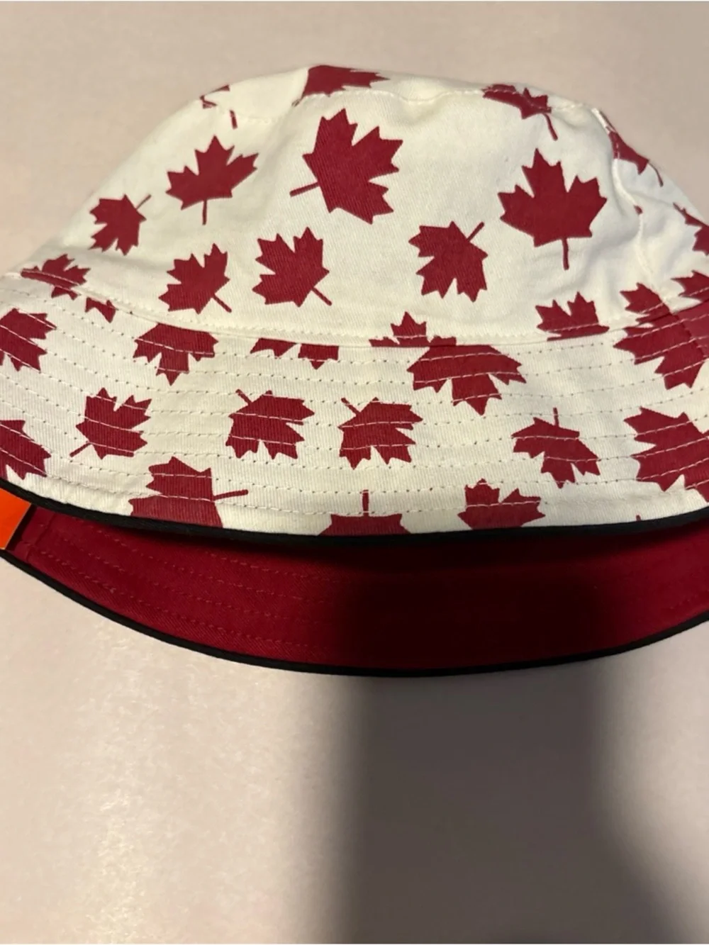 Joe Fresh Reversible Canadian Maple Leaf Red White Bucket Hat Kids S/M NWT